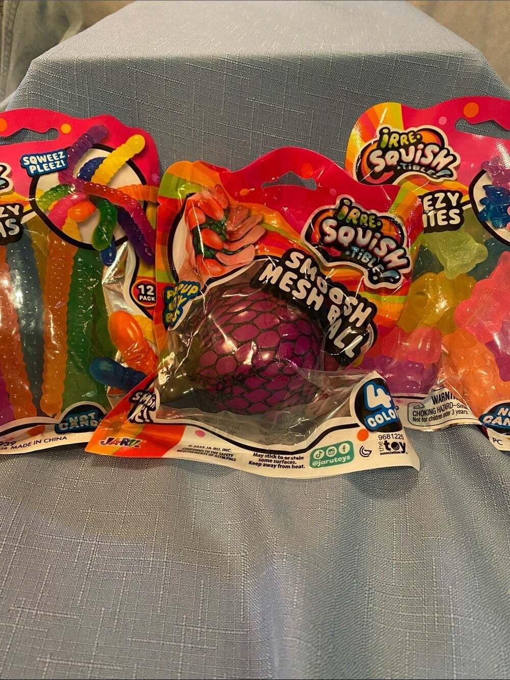 Smoosh Mesh Ball - Purple Sensory Squeeze Toy 3 piece set as shown in pics